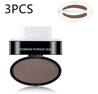 Professional Eyebrow Stamp Kit - Waterproof Powder with 3 Stencil Shapes (6g)