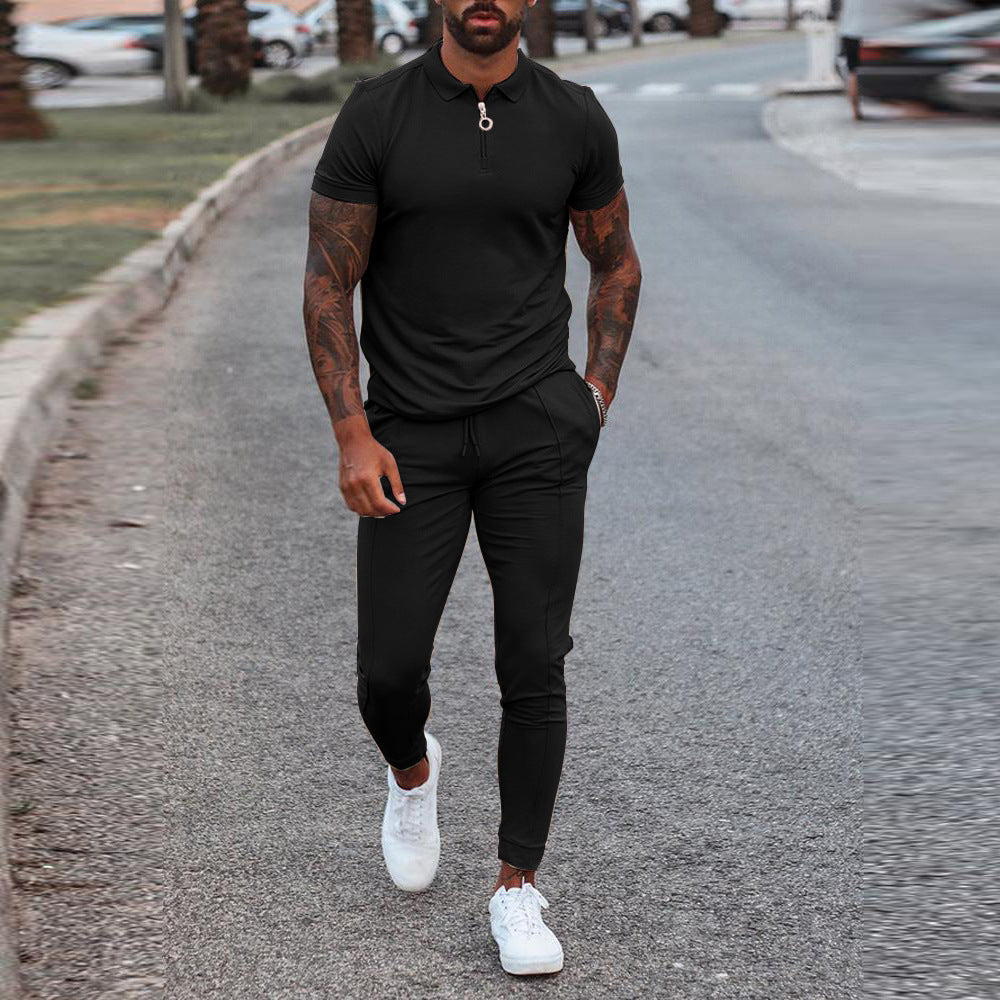 Summer Hot Style Cross-border Men's Slim Fit Trendy Casual Youth Suit