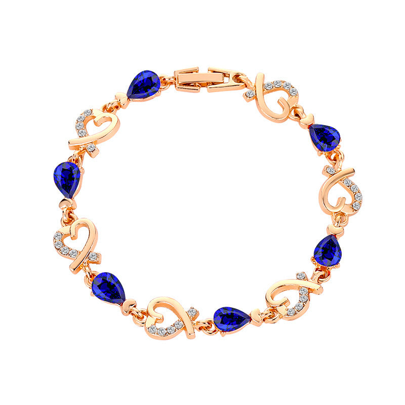Rhinestone Love Bracelet - Valentine's Day Heart Jewelry Gift