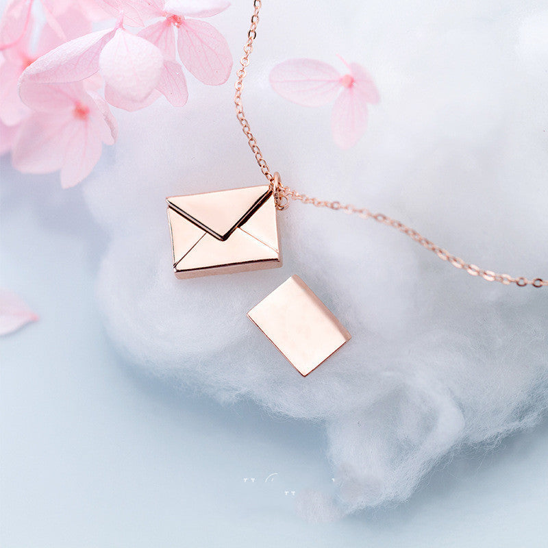Love Letter Envelope Necklace - Romantic Titanium Steel Pendant