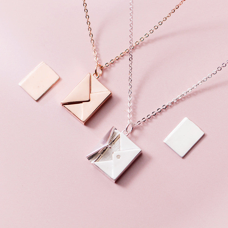 Love Letter Envelope Necklace - Romantic Titanium Steel Pendant