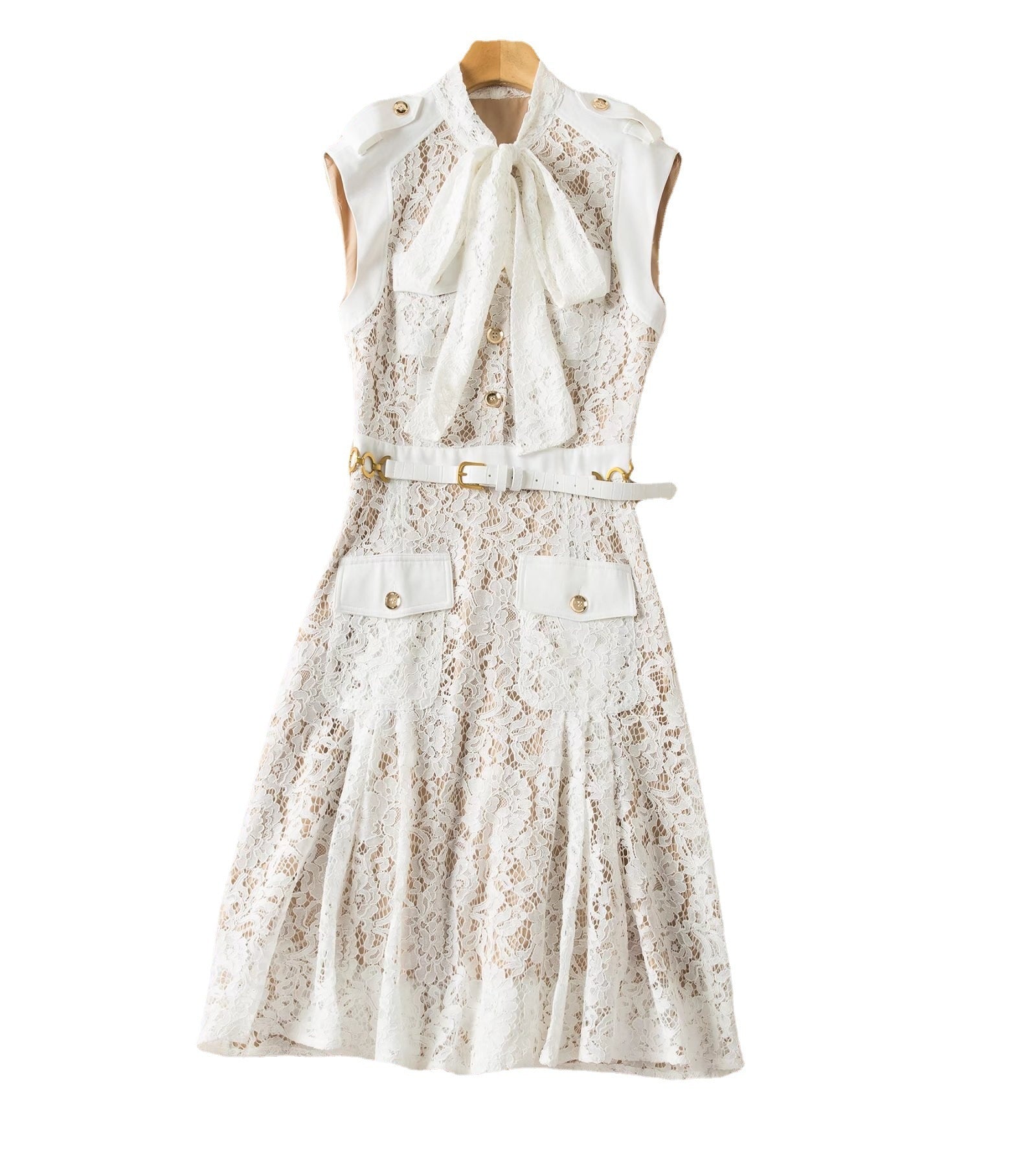 Women's Lace Dresses | Tie Waist Slim Dress | iukstore
