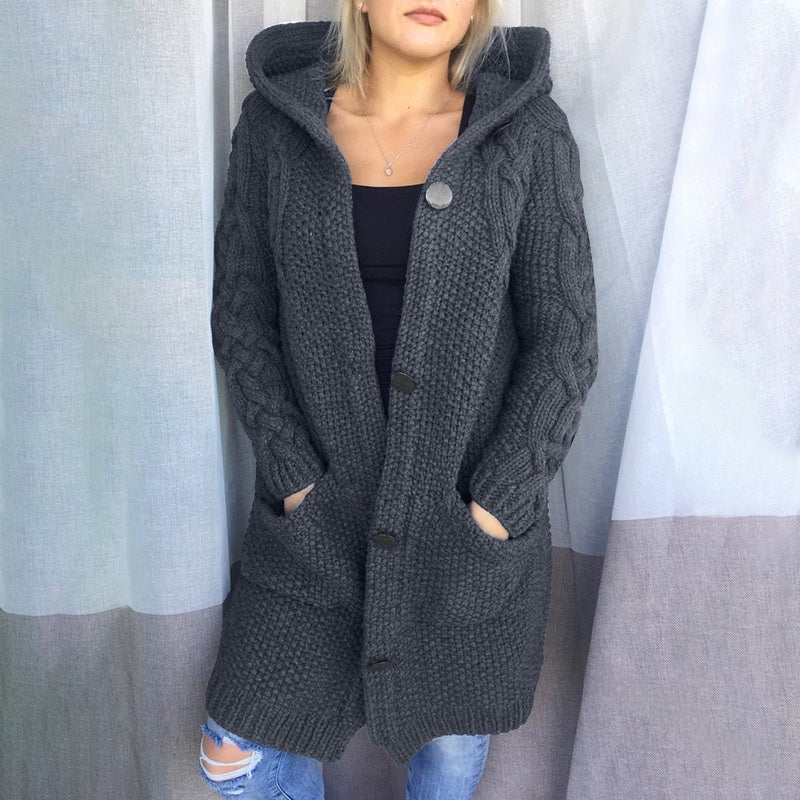 Women's Hooded Sweater Coat - Winter Collection