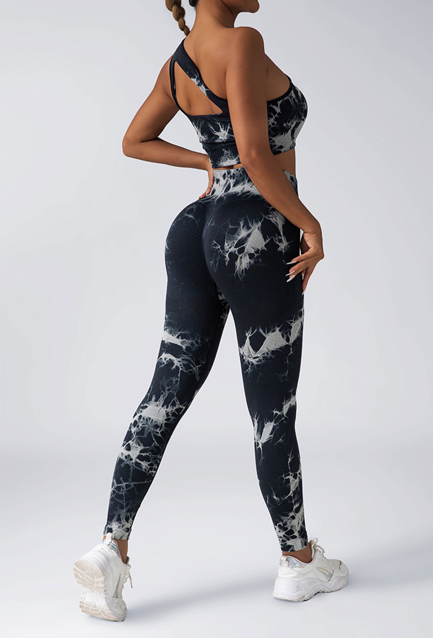 Women's Workout Leggings - High Waisted, Tie Dye, Compression Tights