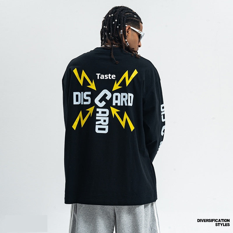 Letter Printed Long-sleeved T-shirt - Same Niche Design Top