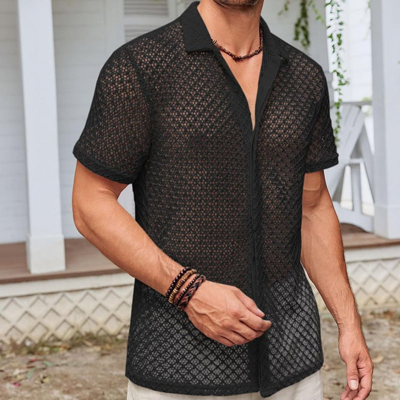 Men's Summer Mesh Short Sleeve Shirt