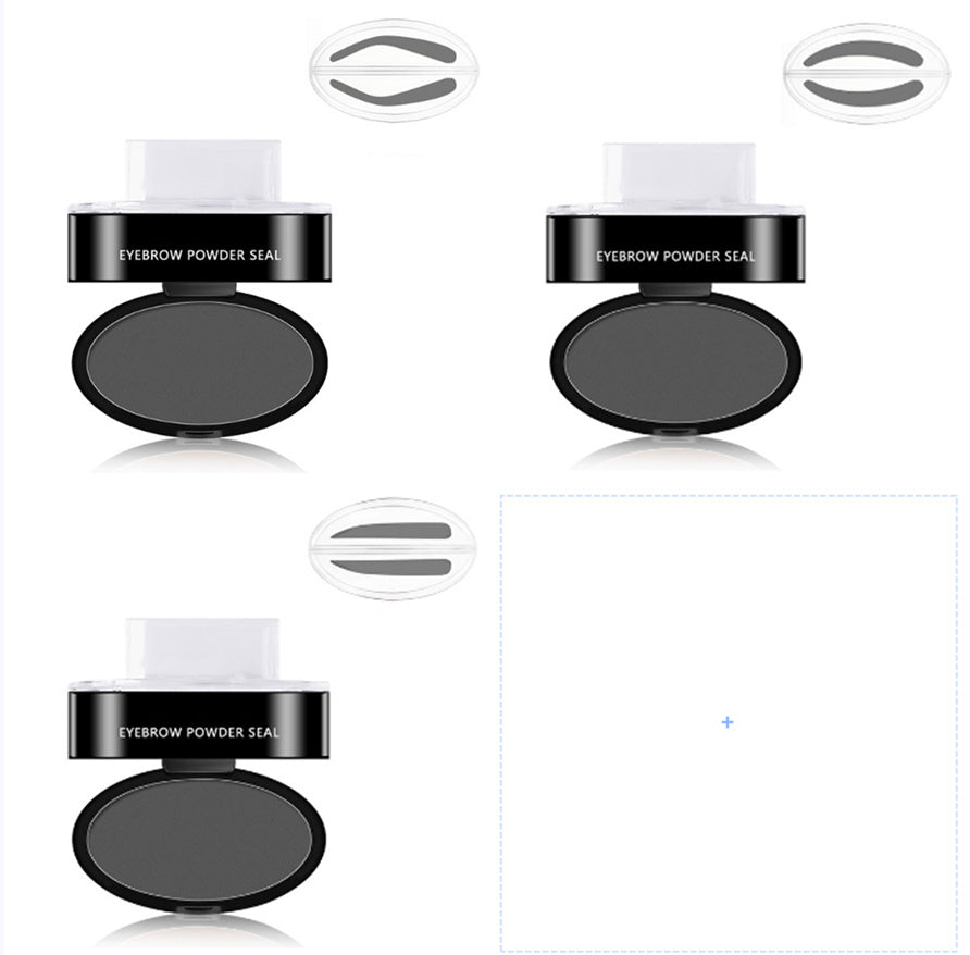 Professional Eyebrow Stamp Kit - Waterproof Powder with 3 Stencil Shapes (6g)