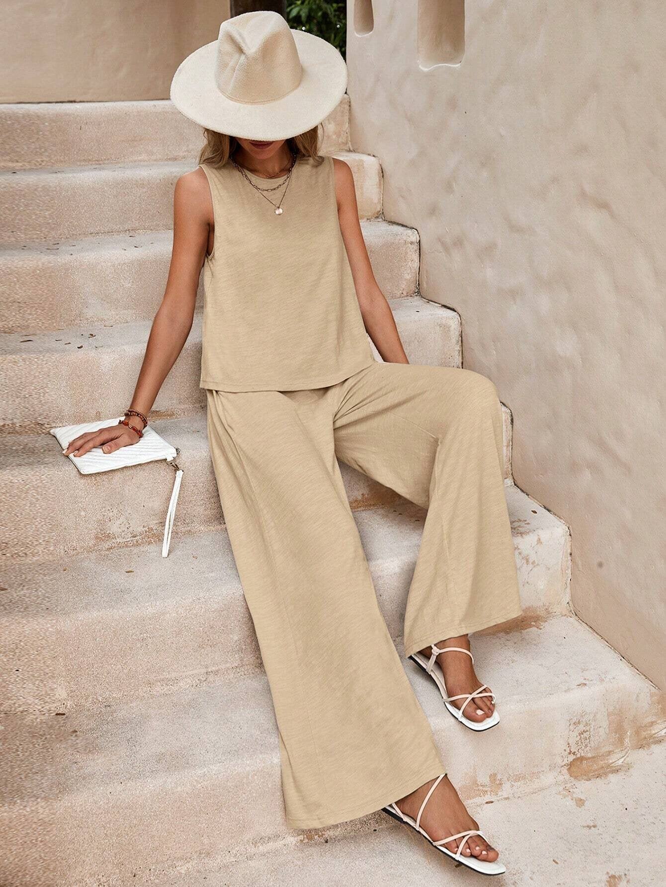 Women's Two-Piece Casual Suit Set - Elegant Spring Summer Collection