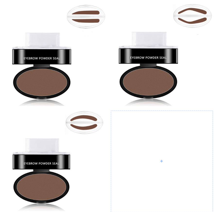 Professional Eyebrow Stamp Kit - Waterproof Powder with 3 Stencil Shapes (6g)