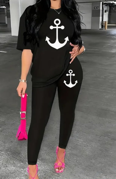 Women's Leggings Set | Printed T-Shirt and Leggings Set | iukstore
