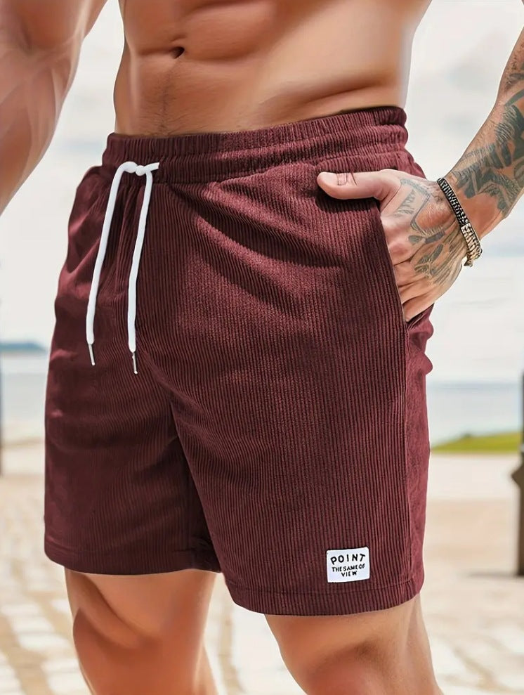 Men's Summer Corduroy Drawstring Shorts