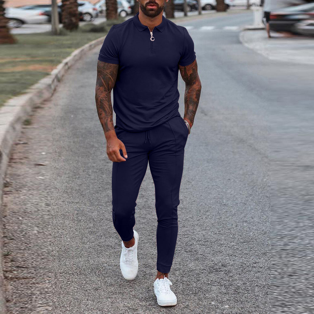 Summer Hot Style Cross-border Men's Slim Fit Trendy Casual Youth Suit