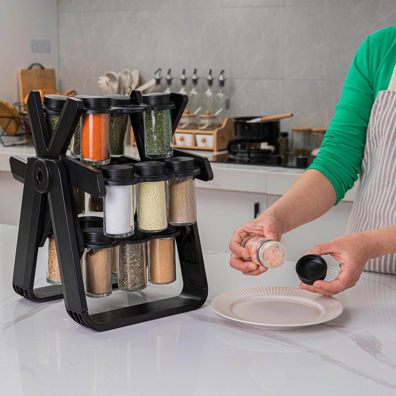 Rotating Ferris Wheel Seasoning Rack - Kitchen Storage Organizer