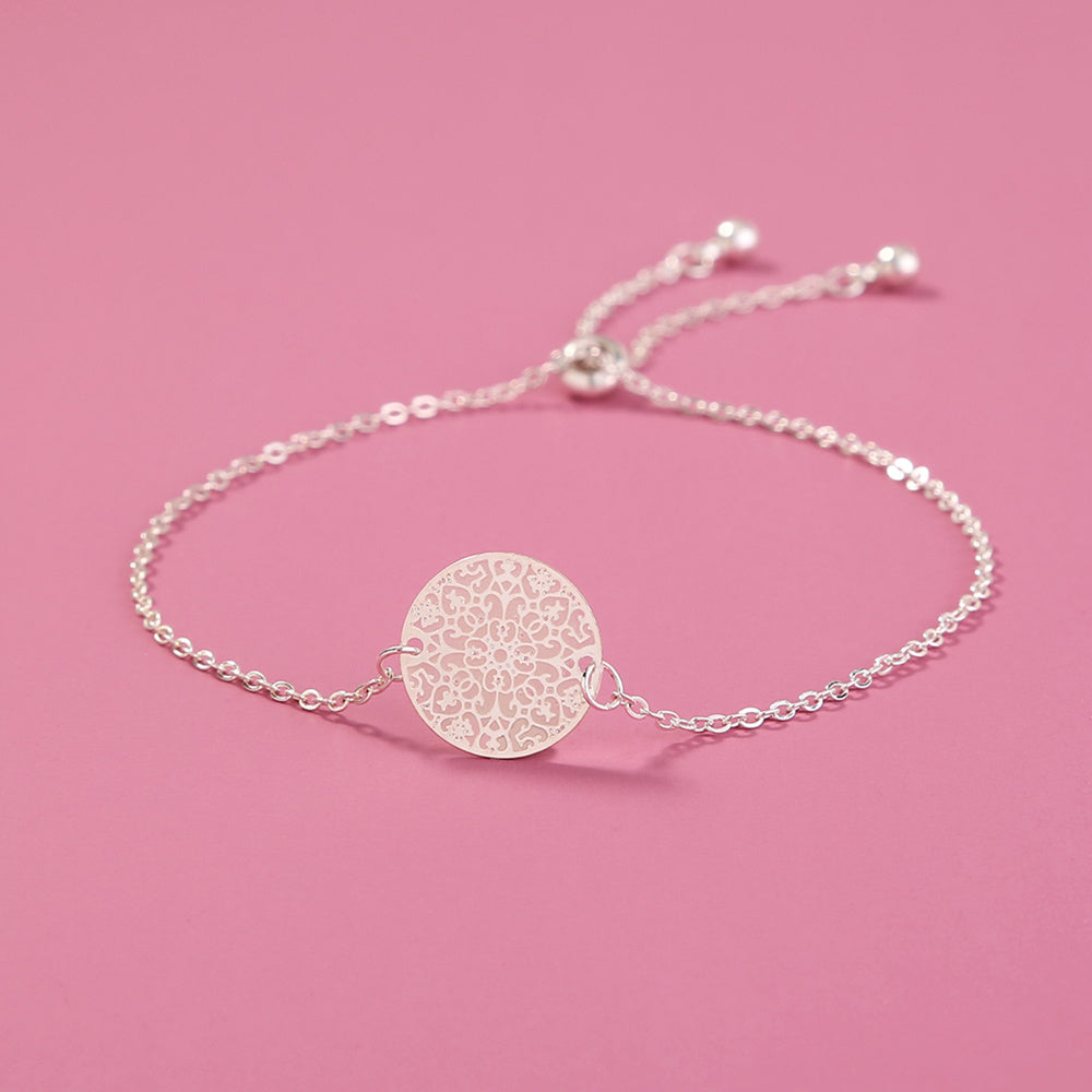 Glow in the Dark Textured Bracelet - Adjustable Silver Copper Jewelry