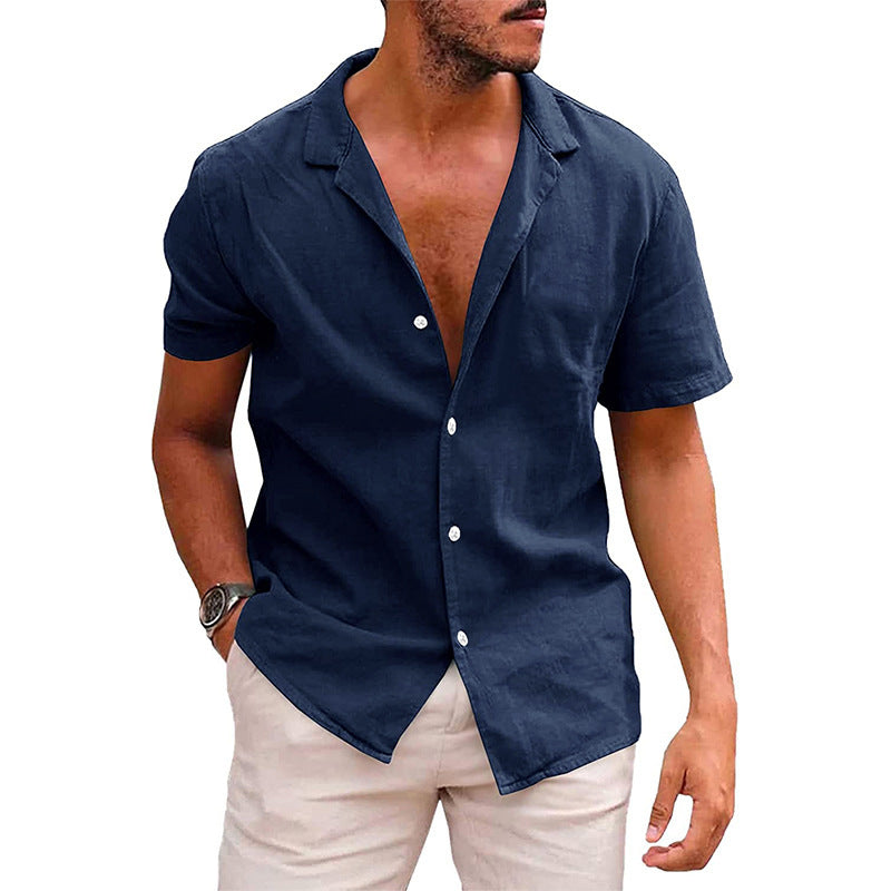 Men's Casual Button Down Shirt - Short Sleeve Beach Shirt for Summer