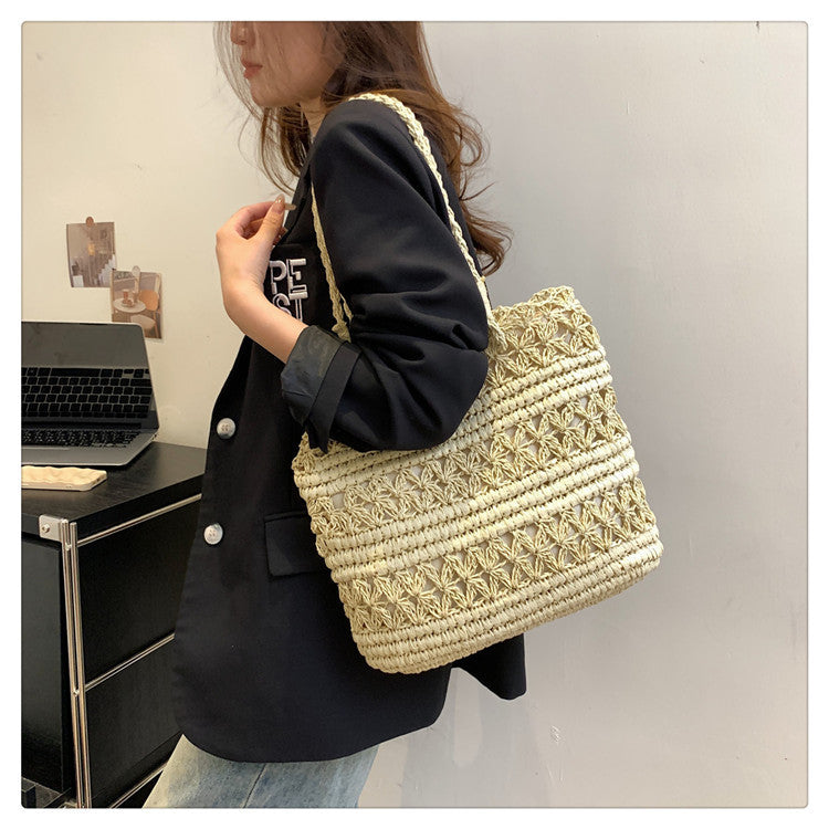French Vintage Weave Hollow Shoulder Bag