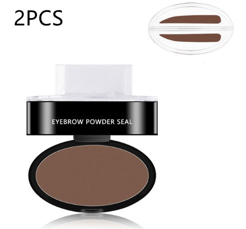 Professional Eyebrow Stamp Kit - Waterproof Powder with 3 Stencil Shapes (6g)