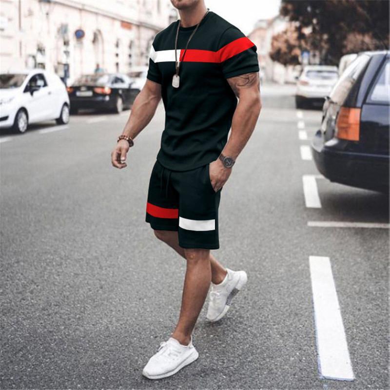 Men's Casual Printed Sportswear Two-Piece Set