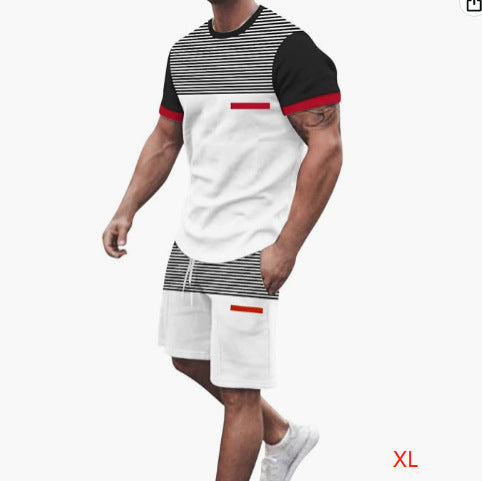 Men's Casual Printed Sportswear Two-Piece Set
