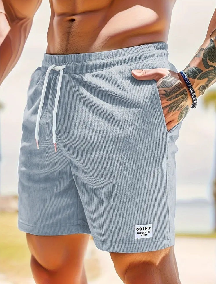Men's Summer Corduroy Drawstring Shorts