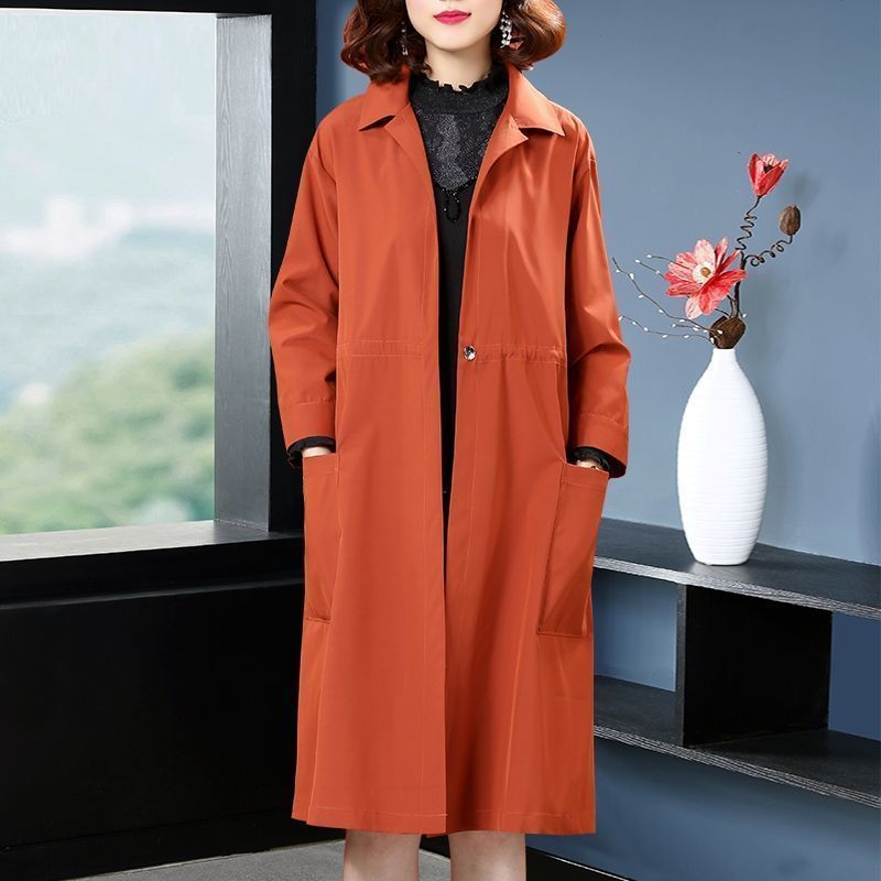 Temperament Western Style Mid-length Plus Size Loose Trench Coat Women