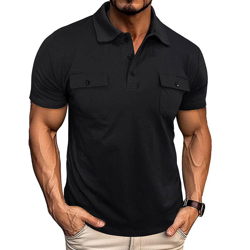 Men's Summer Polo Shirt with Pockets - Outdoor Fashion