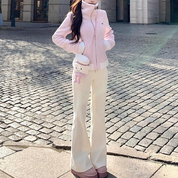 Women's White Boot-cut Pants