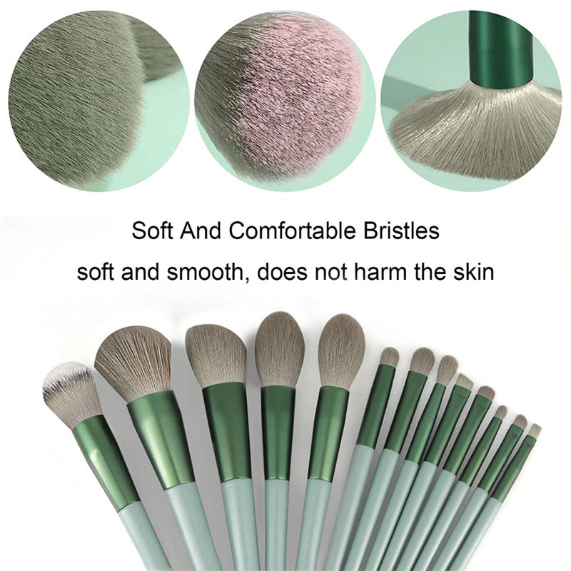 Professional 13-Piece Makeup Brush Set - Complete Beauty Kit with Storage Options