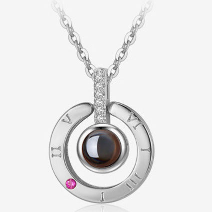 Valentine's Day Metal Rose Gift Set - Crystal Necklace with Gift Box