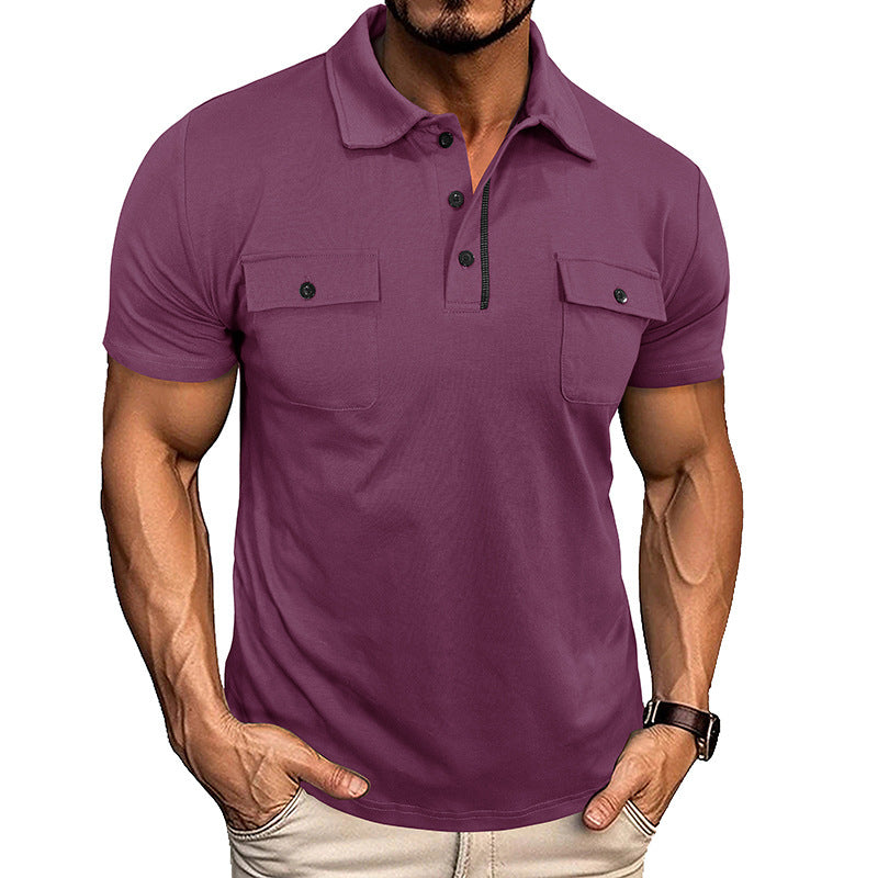 Men's Summer Polo Shirt with Pockets - Outdoor Fashion