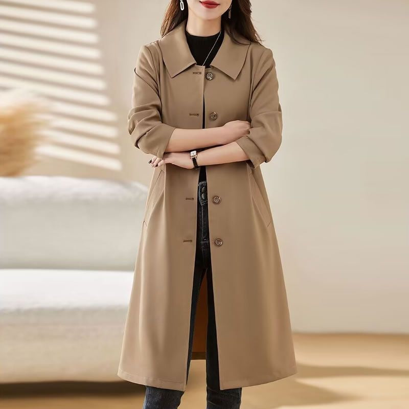 Mid-Length Spring Autumn Versatile Trench Thin Coat