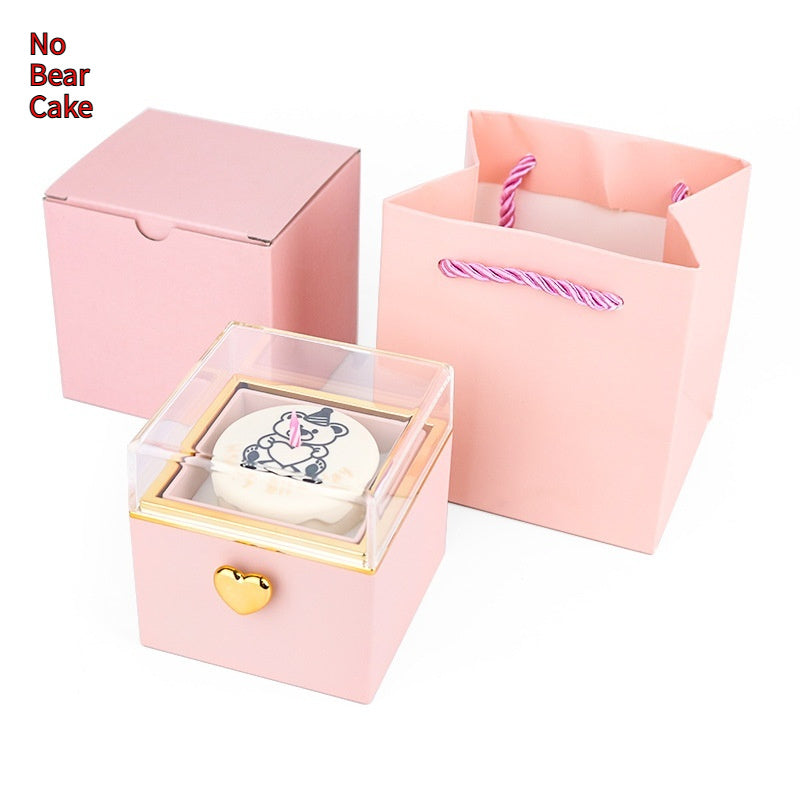 Bear Birthday Cake Surprise Flip Ring Box - A Unique Gift and Jewelry Combo