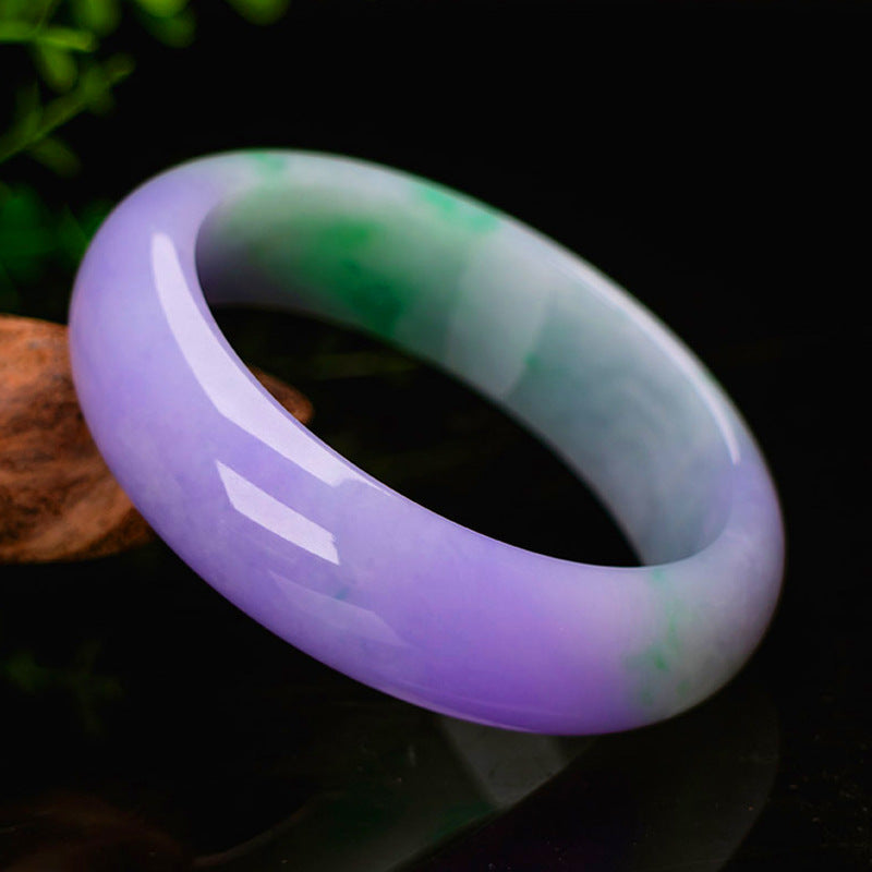 Myanmar Violet Jade Bracelet - Natural Gemstone Jewelry