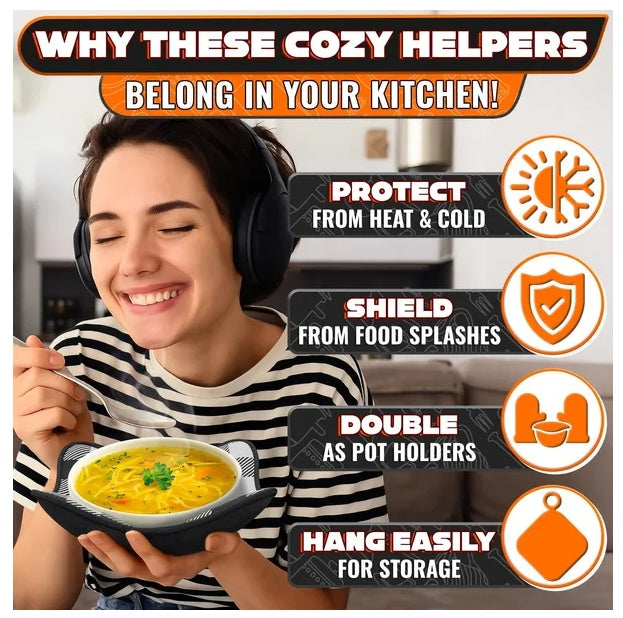Microwave Bowl Holder Set - Kitchen Essentials for Home Cooking