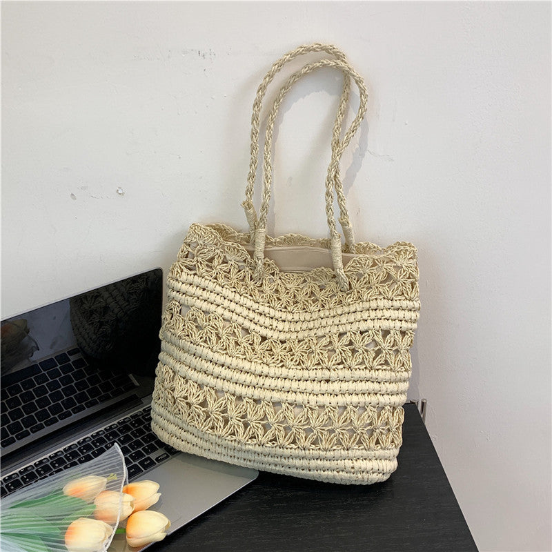 French Vintage Weave Hollow Shoulder Bag