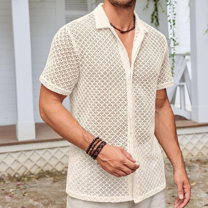 Men's Summer Mesh Short Sleeve Shirt