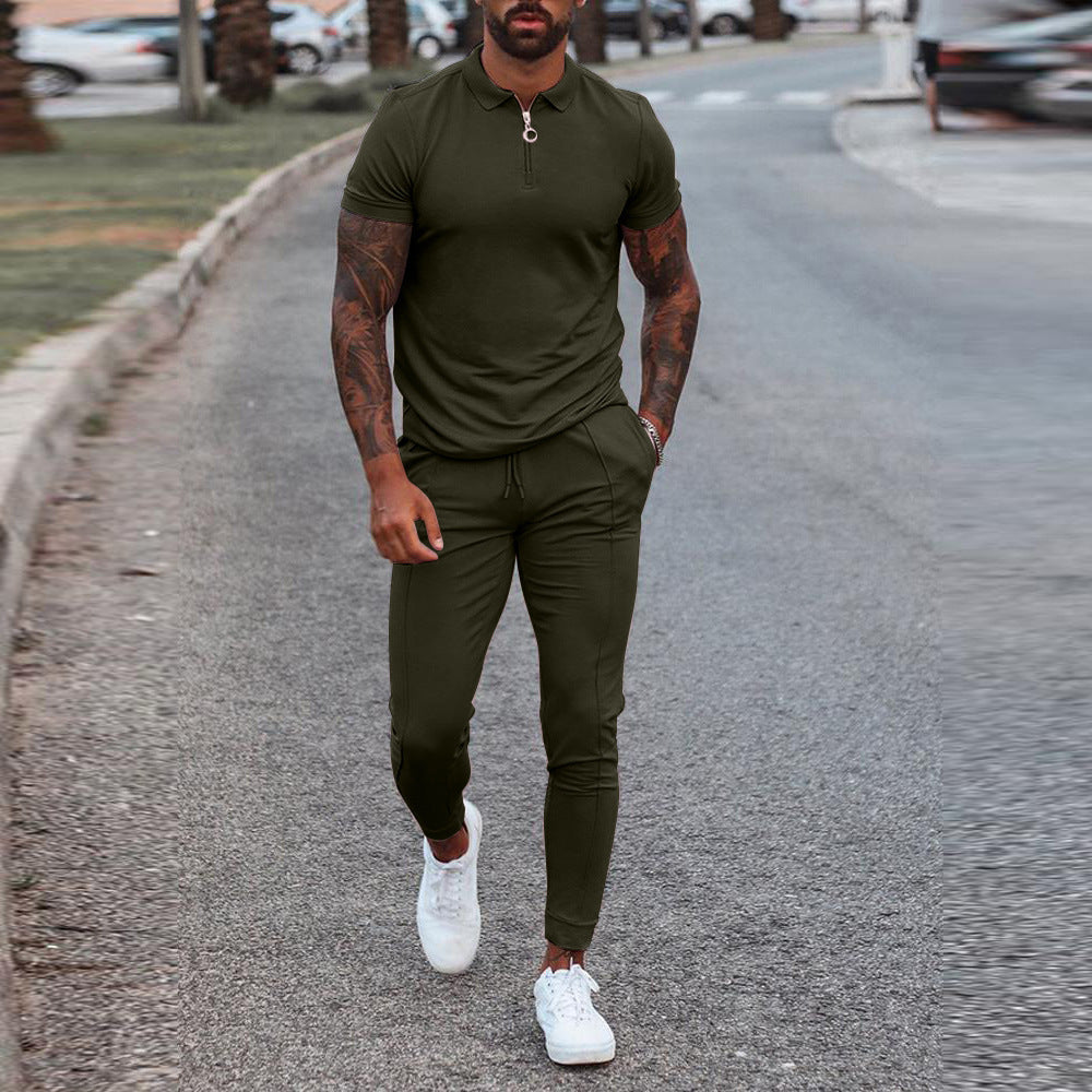 Summer Hot Style Cross-border Men's Slim Fit Trendy Casual Youth Suit