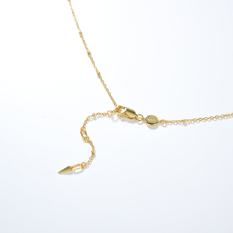 Simple Commuter Design Natural Baroque Pearl S925 Silver Plated Small Necklace Female