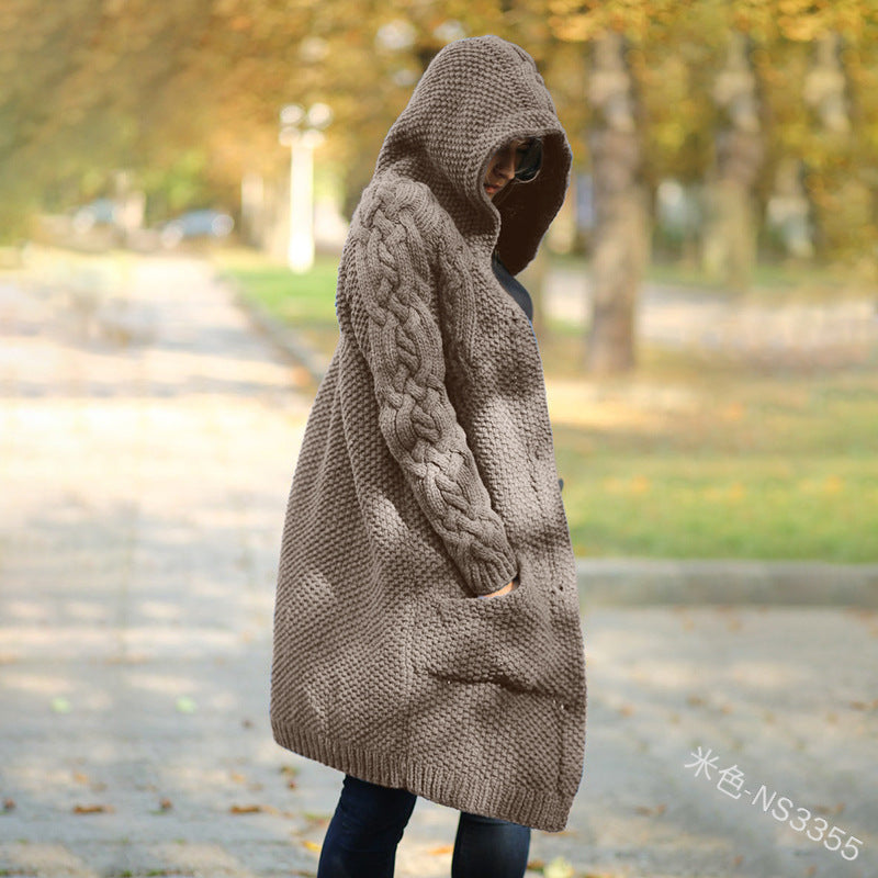 Women's Hooded Sweater Coat - Winter Collection