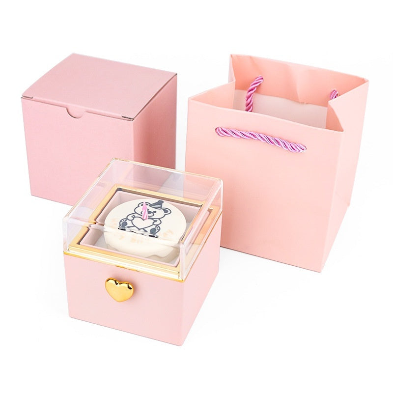 Bear Birthday Cake Surprise Flip Ring Box - A Unique Gift and Jewelry Combo
