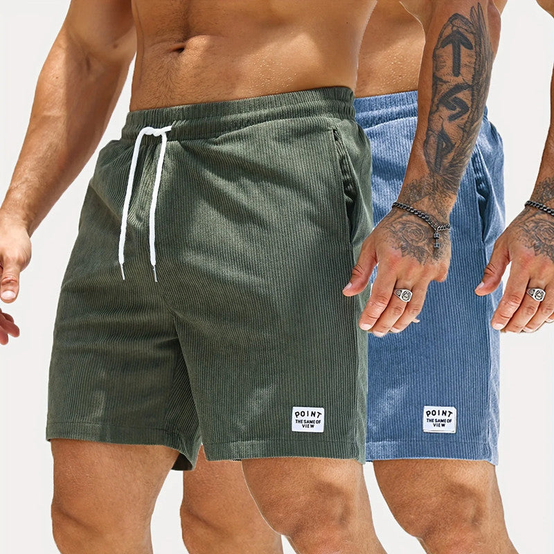 Men's Summer Corduroy Drawstring Shorts