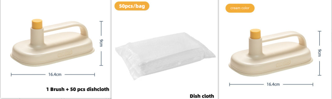 Kitchen & Bathroom Cleaning Magic Brush | Glass Wall Cleaning | Bath Brush Handle Cleaning Rag - CleanTech
