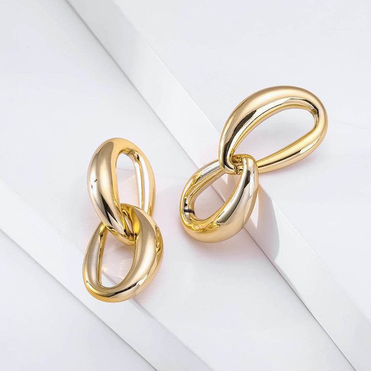 Exaggerated Temperament Gold Chain Earrings Alloy Earrings