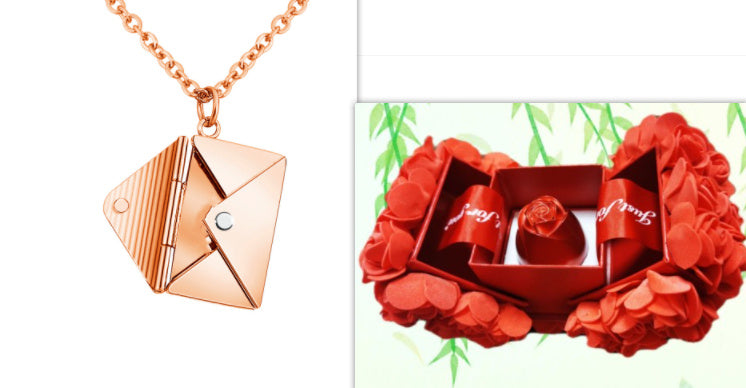 Love Letter Envelope Necklace - Romantic Titanium Steel Pendant