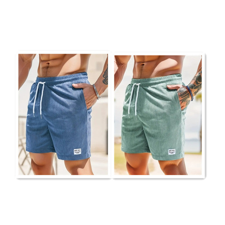 Men's Summer Corduroy Drawstring Shorts