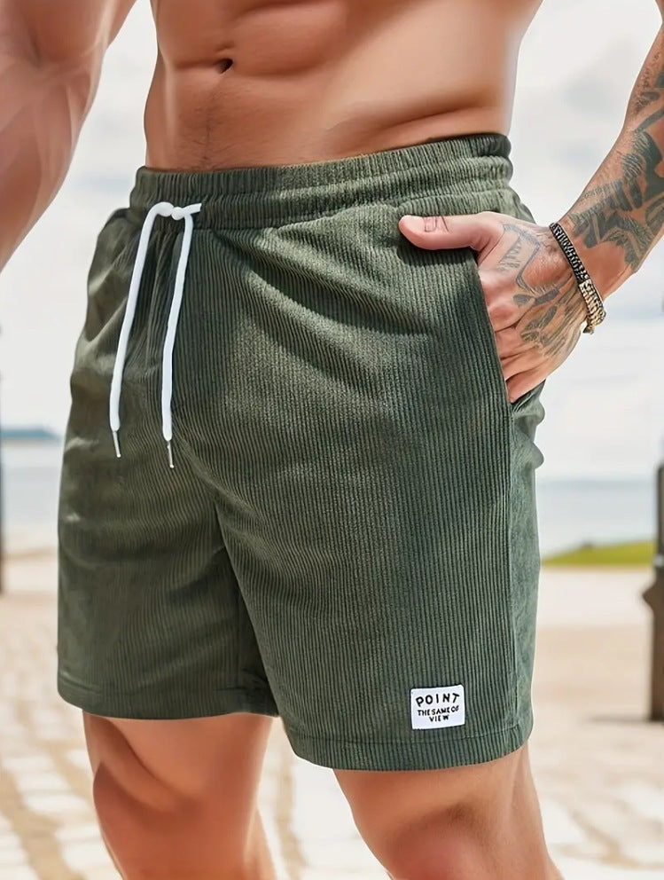 Men's Summer Corduroy Drawstring Shorts