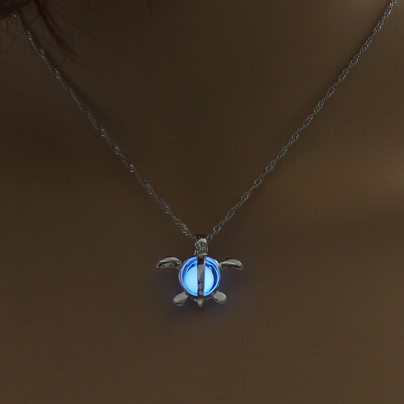 Glow in the Dark Moon Necklace - Healing Crystal Luminous Pendant