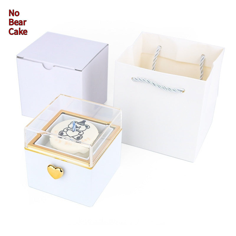 Bear Birthday Cake Surprise Flip Ring Box - A Unique Gift and Jewelry Combo