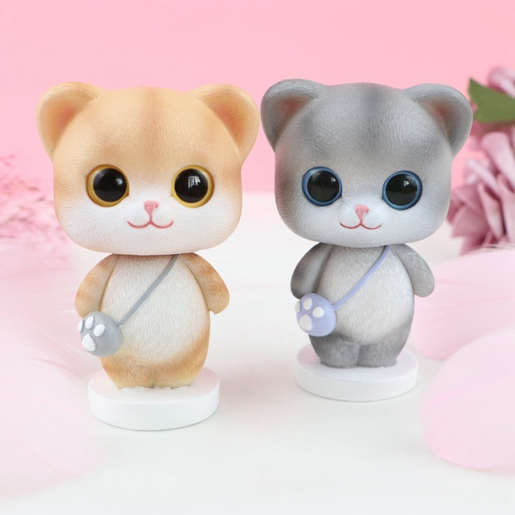 Cute Shake Head Cat Car Interior Decoration