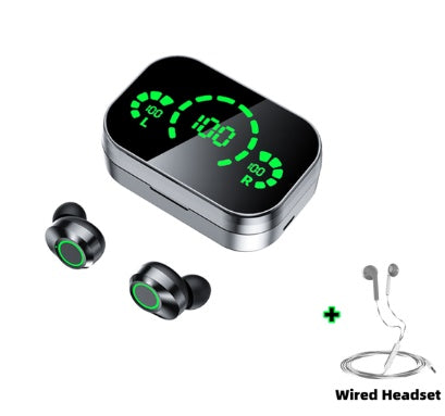 Wireless Bluetooth Headset - TWS Large Screen Smart Digital Display In Ear Breathing Light